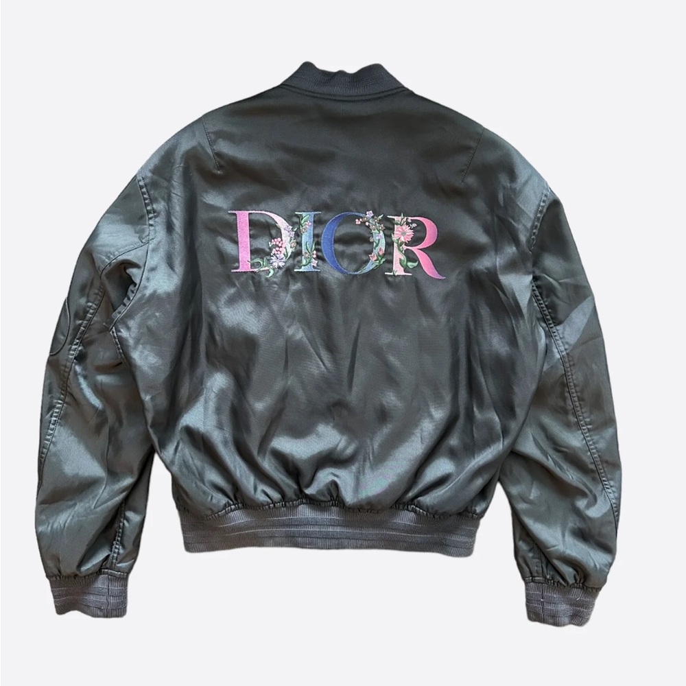 Dior Black Satin Bomber Jacket